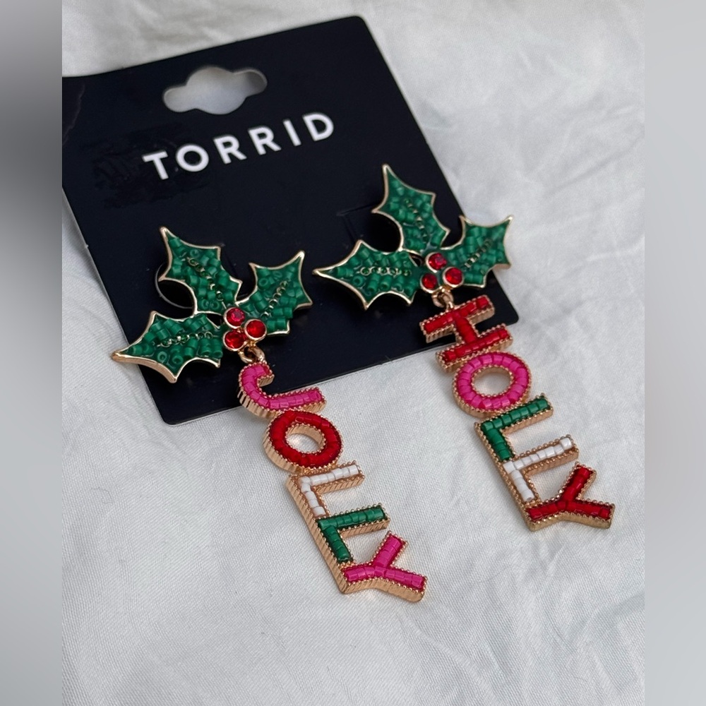 NWT Torrid Holly Jolly mismatch festive holiday Christmas earrings lightweight - Picture 5 of 5